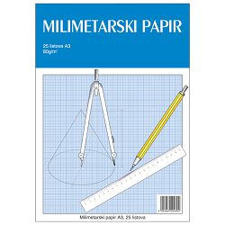 Teka-milimetarski blok A3 25 listova za tehničko crtanje Educa