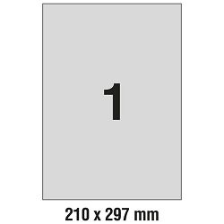 Etikete Laser 210x297 mm polyester pk20L Zweckform L6013-20 srebrne
