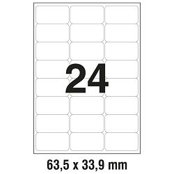 Etikete LK  63,5x33,9mm polyester pk20L Zweckform L4773-20 bijele