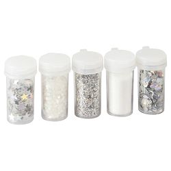 Ukras za dekoriranje glitter mix Knorr Prandell 21-8105497 srebrno-bijeli blister