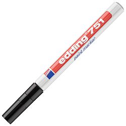 Marker permanentni lakirajući 1-2 mm Edding 751 crni