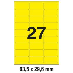 Etikete LK  63,5x29,6 mm pk25L Zweckform L6004-25 neon žute