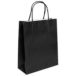Vrećice ukrasne natron 32x41x12 cm pletena ručka pk50 Duga crne