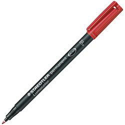 Marker permanentni 0,6 mm reciklirani Lumocolor Staedtler 318-2 crveni