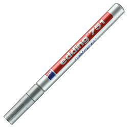 Marker permanentni lakirajući 1-2 mm Edding 751 srebrni