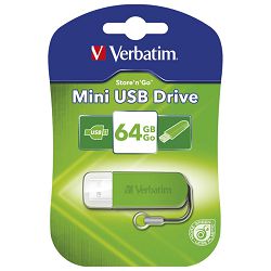 Memorija USB 64GB 2.0 PinStripe Verbatim 49964 zelena blister