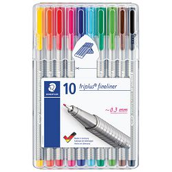 Flomaster fineliner 0,3 mm Triplus Staedtler 334 SB10 blister