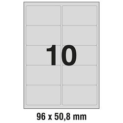 Etikete Laser  96x50,8 mm polyester pk20L Zweckform L6012-20 srebrne