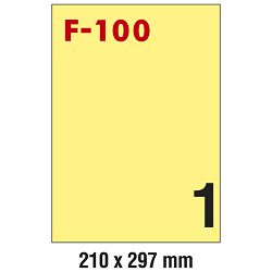 Etikete ILK 210x297 mm pk100L Fornax F-100 žute
