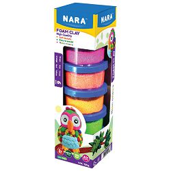 Plastelin pjenasti 6 neon boja x 20g (total 120g) Nara FO-120-6N