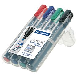 Marker permanentni 2-5 mm pk4 Lumocolor Staedtler 350 WP4 sortirano blister