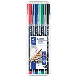 Marker permanentni 1 mm pk4 reciklirani Lumocolor Staedtler 317 WP4