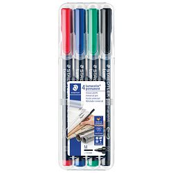 Marker permanentni 1mm pk4 reciklirani Lumocolor Staedtler 317 WP4 