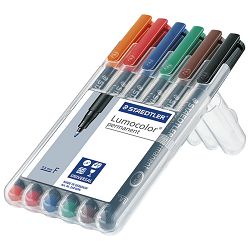 Marker permanentni 0,6mm pk6 reciklirani Lumocolor Staedtler 318 WP6 