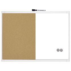 Ploča magnetna/pluto  58,5x43 cm srebrni okvir Nobo 1903784 bijela/smeđa