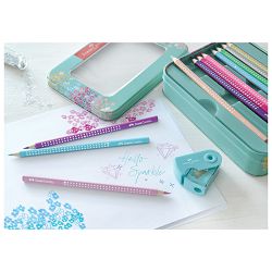 Boje drvene  20boja Sparkle+šiljilo Sleeve mini metalna kutija Faber-Castell 201641