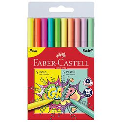 Flomaster školski  10boja Grip neon+pastel Faber-Castell 155312 blister