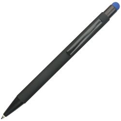 Olovka kemijska metalna gumirana+touch pen YFA2665B Oslo crno/plava