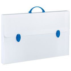 Torba-kofer pp-tvrdi  565x365x55mm Favorit/Balmar PF14235/E/2 prozirno bijela/plava ručka