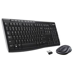 Tipkovnica + Miš bežični MK270 Logitech crna