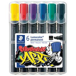Marker permanentni 2-5 mm pk6 Lumocolor Staedtler 350 WP6-1 sortirano blister