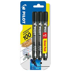 Marker permanentni 1mm okrugli vrh pk2+1 gratis Pilot SCA-100 crni blister!!