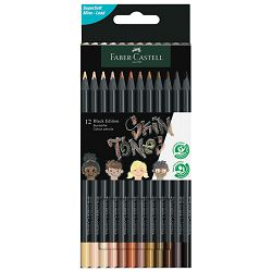 Boje drvene  12boja trokutaste Black Edition Skin tones Faber Castell 116414 blister 