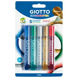 Ljepilo glitter 10,5mlx5boja Giotto Metallic Fila 5451 blister