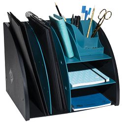 Organizer stolni sa 6 pretinaca pvc Neo-Deco Exacompta 394505D crna/svijetlo plava