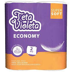 Ručnik papirnati jastučni 23cm dvoslojni pk2 Super Soft  Economy Violeta bijeli