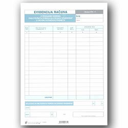I-506/N EVIDENCIJA RAČUNA O PRODANIM DOBRIMA RADI POVRATA POREZA NA DODANU VRIJEDNOST (Obrazac PDV-F); Komplet 2 lista, 21 x 29,7 cm
