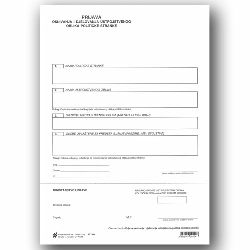 I-538 PRIJAVA OSNIVANJA I DJELOVANJA ORGANIZACIJSKOG OBLIKA POLITIČKE STRANKE; List, 21 x 29,7 cm