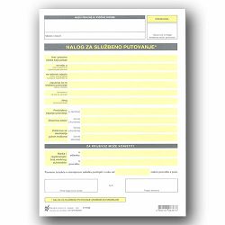I-210/NCR/A NALOG ZA SLUŽBENO PUTOVANJE; Komplet (arak + 2 uložna lista), 17 x 24 cm