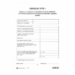 I-756 PODACI O UVJETIMA ZA SKLADIŠTENJE NA TERMINALIMA I BENZINSKIM POSTAJAMA NA KOJIMA SE SKLADIŠTI ILI PRETAČE BENZIN (Obrazac KTB); Komplet 2 lista, 21 x 29,7 cm