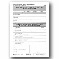I-777 IZVJEŠĆE UVOZNIKA I/ILI PROIZVOĐAČA ELEKTRIČNE I ELEKTRONIČKE OPREME (IU/PEEO); Komplet 2 lista, 21 x 29,7 cm