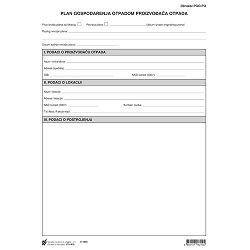 I-816 PLAN GOSPODARENJA OTPADOM PROIZVOĐAČA OTPADA (Obrazac PGO_PO) (Dodatak XIV) Arak, 21 x 29,7 cm