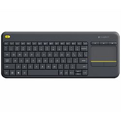 Tipkovnica bežična Logitech K400+ Wireless Touch crna