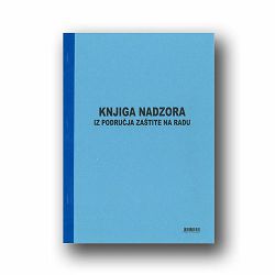 II-414 KNJIGA NADZORA IZ PODRUČJA ZAŠTITE NA RADU; Knjiga 22 lista, 21 x 29,7 cm