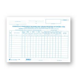 II-501 EVIDENCIJA O PROIZVODNJI I ZALIHAMA VINA I DRUGIH PROIZVODA OD GROŽĐA I VINA (Obrazac 3); List, 29,7 x 21 cm