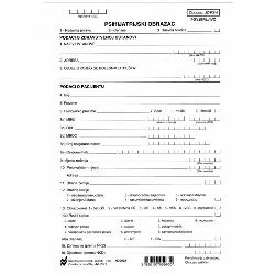 JZ-PSH PSIHIJATRIJSKI OBRAZAC (Obrazac JZ - PSH); List, 14,8 x 21 cm