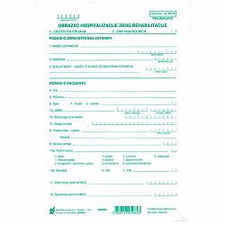 JZ-REH OBRAZAC HOSPITALIZACIJE ZBOG REHABILITACIJE (Obrazac JZ - REH); List, 14,8 x 21 cm