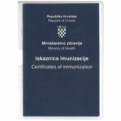 III-6-87/A ISKAZNICE IMUNIZACIJE (Obrazac 5); Knjižica 12 stranica + PVC ovitak, 9,5 x 14 cm