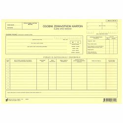 1-01-10 OSOBNI ZDRAVSTVENI KARTON SLUŽBE OPĆE MEDICINE; Karton, 29,7 x 21 cm