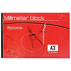 Blok milimetarski A3 OPTIMA 25l P10/50