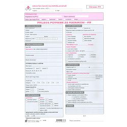 PR PRIJAVA POTREBE ZA RADNIKOM; Set 2 lista, 21 x 29,7 cm