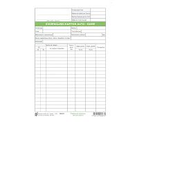 VI-7 EVIDENCIJSKI KARTON AUTO - GUME; Karton, 14,8 x 21 cm
