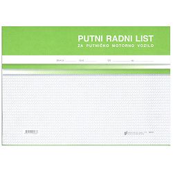 VI-10 PUTNI RADNI LIST ZA PUTNIČKO MOTORNO VOZILO; Blok 2 x 50 listova, 29,7 x 21 cm