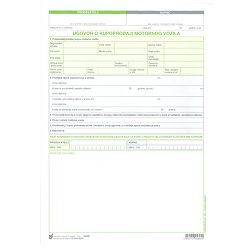 VI-37/NCR UGOVOR O KUPOPRODAJI MOTORNOG VOZILA; Komplet 3 lista, 21 x 29,7 cm