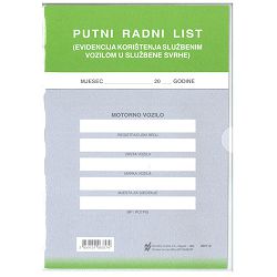 VI-55/VP PUTNI RADNI LIST SA FOLIJOM; Knjižica s PVC omotom, 14,5 x 20,5 cm