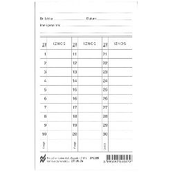 VII-7/A OBRAČUNSKI LISTIĆ UZ PARAGON BLOK; Blok 50 listova, 9 x 14,5 cm